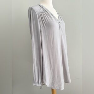 CALYPSO ST BARTH Top Tunic XS Blouse Silk Long Sleeve Top Gray